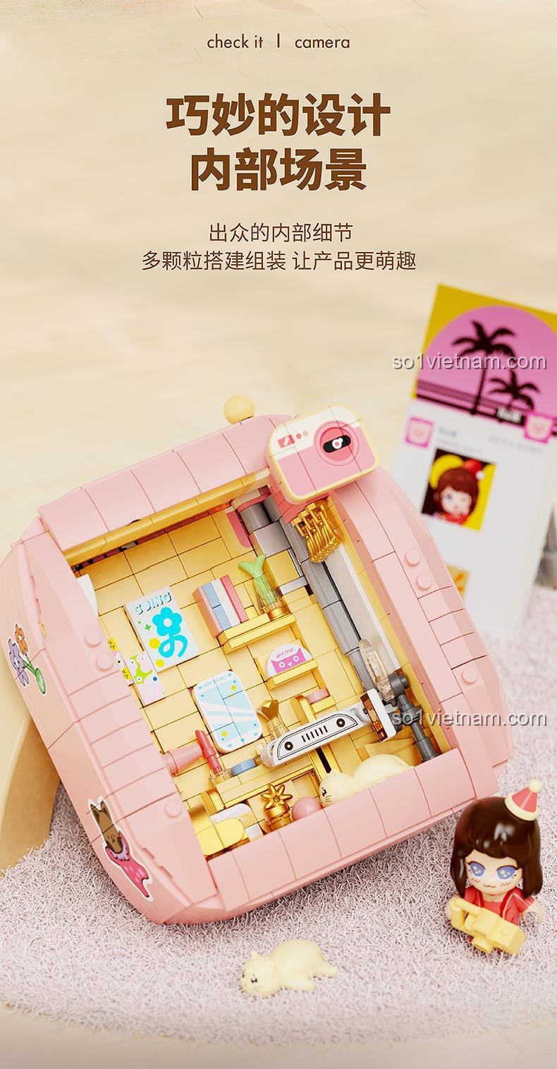 Máy ảnh mini dễ thương 804005 với cảnh diorama bí mật bên trong, một điểm nhấn nổi bật độc đáo.