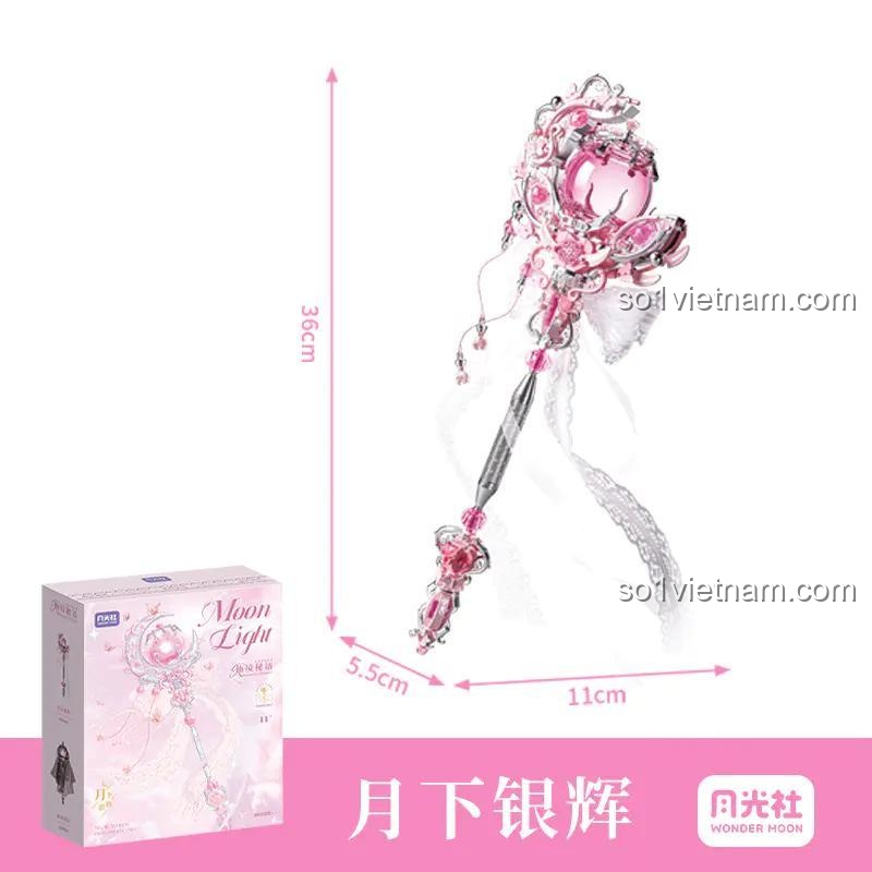 kích thước đồ chơi mô hình Gậy Phép Thuật Ánh Trăng Bạc Wonder Moon 804301 cho con gái 14 tuổi