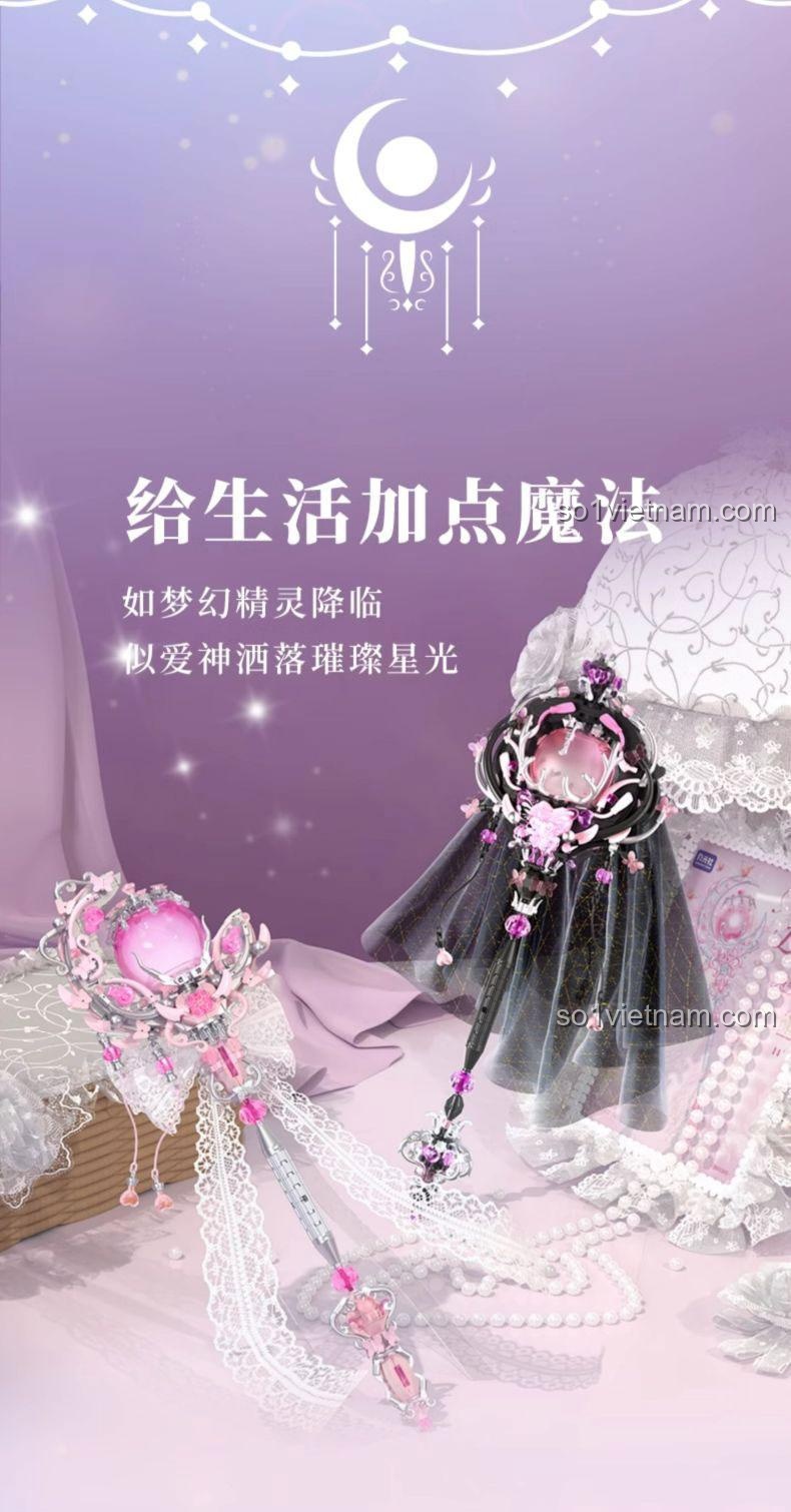 đồ chơi lắp ghép Gậy Phép Thuật Cực Quang Wonder Moon 804302 cho bé gái 14 tuổi