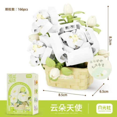 Wonder Moon 804416 bộ lắp ghép Bó Hoa Thiên Thần Mây, đồ chơi mô hình hoa xếp hình tinh xảo cho bé gái 12 tuổi, giá tốt