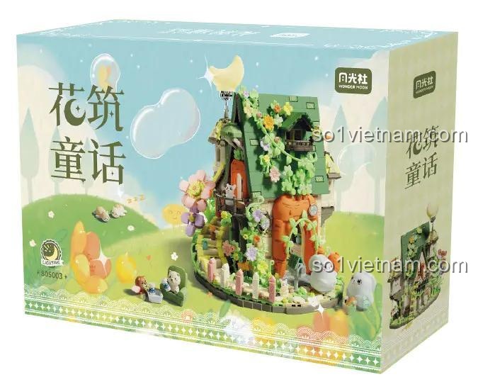 Hộp sản phẩm bộ lắp ghép Ngôi nhà cổ tích Hoa 月光社 805003 - Thế giới cổ tích, thiết kế tinh xảo, màu sắc tươi sáng, mang tính trang trí cao, phù hợp cho bé gái 14 tuổi