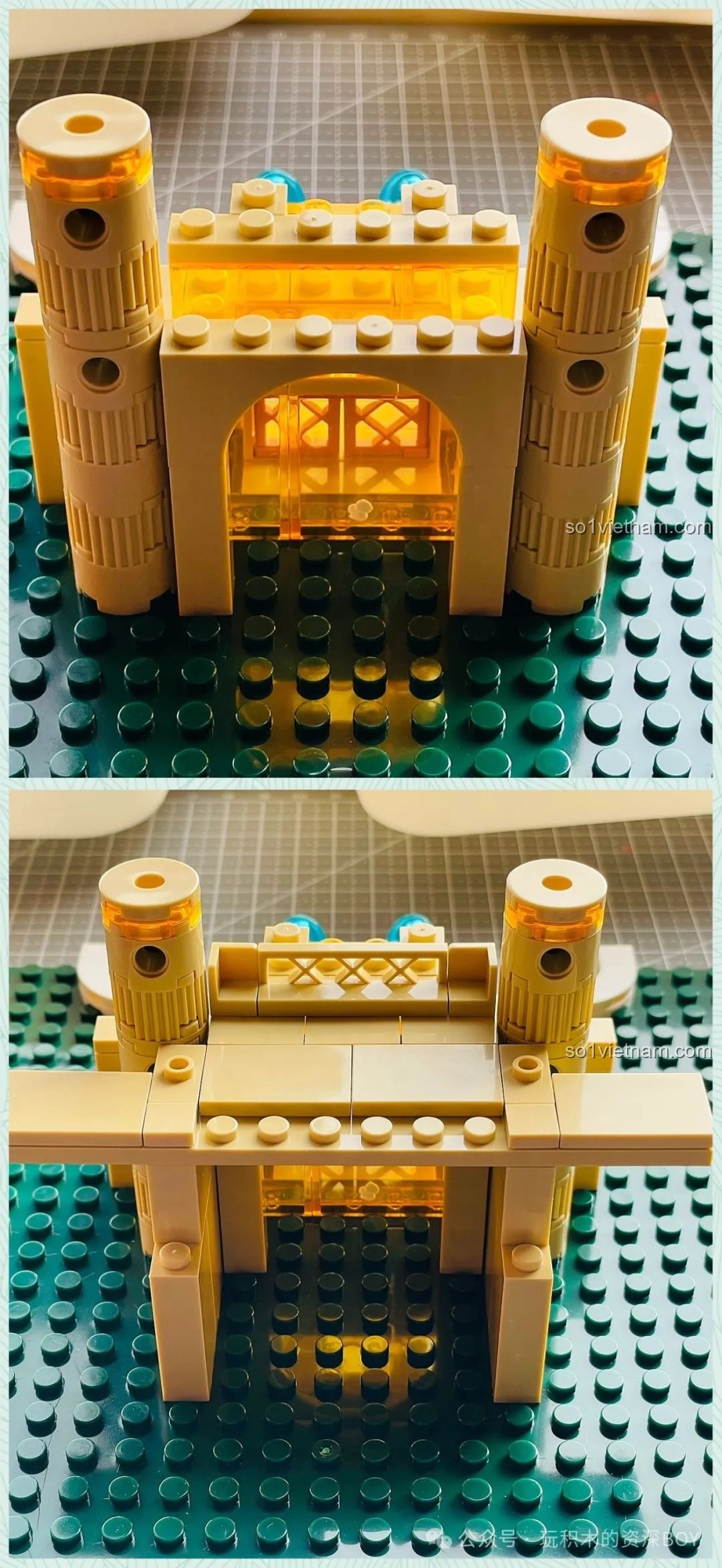 Quá trình xây dựng cổng chính và các trụ cột đầu tiên của Lâu Đài Hoa Rừng Femibox S2238.