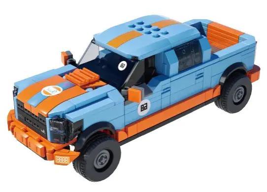 Bộ lắp ghép Ford F-150 Raptor Xbert 66004, mô hình xe bán tải địa hình màu xanh cam, phù hợp con trai 14 tuổi, giá tốt.