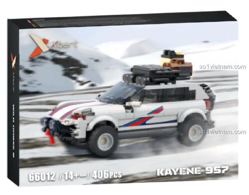 Hộp sản phẩm Xbert 66012 KAYENE 957, bộ đồ chơi Xe rally KAYENE 957 với 406 chi tiết. Mô hình SUV thể thao, thiết kế rally, đáng tiền cho con trai 14 tuổi.