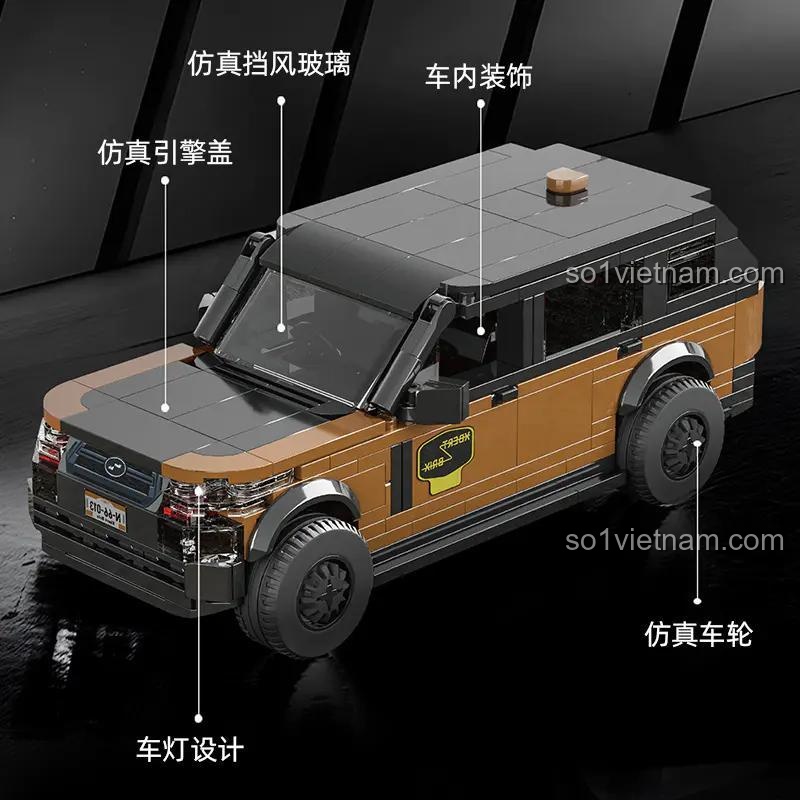 Mô hình xe Land Rover P400 66013 với các chi tiết mô phỏng chân thực: kính chắn gió, nội thất, nắp capo, bánh xe, đèn pha. Đồ chơi mô hình Xbert cho con trai 14 tuổi.