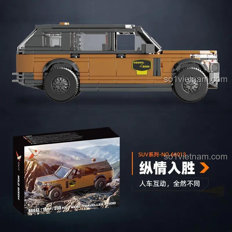 Hộp sản phẩm bộ lắp ghép Real Traveller P400 Xbert 66013, 398 chi tiết, đồ chơi lắp ráp xe SUV Land Rover cho con trai 14 tuổi, đáng tiền.