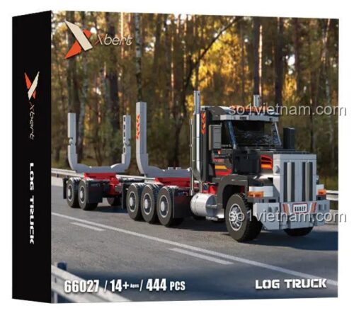Hình ảnh chính diện bộ lắp ghép Xe Tải Chở Gỗ Kiểu Mỹ Xbert 66027. Đồ chơi mô hình Xbert cho con trai 14 tuổi, giá tốt.