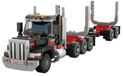 Hộp sản phẩm bộ lắp ráp 66027 Xe Tải Chở Gỗ Kiểu Mỹ của Xbert, gồm 444 chi tiết, phù hợp cho lứa tuổi 14+.