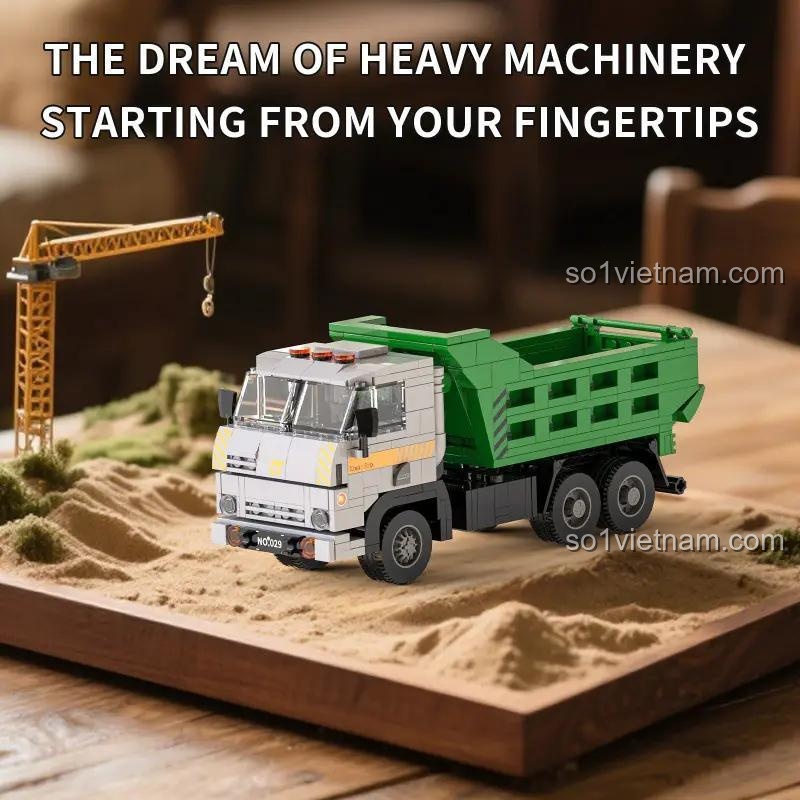 Trưng bày mô hình xe ben công trường Xbert 66029, món quà ý nghĩa cho người đam mê xe công trình.