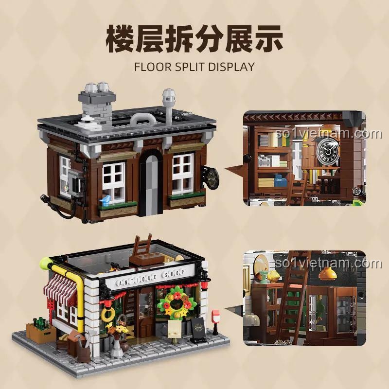 Tính năng module tách tầng của Tòa nhà Tiệm Đồ Cổ Xbert, cho phép xem chi tiết nội thất bên trong. Giá tốt.