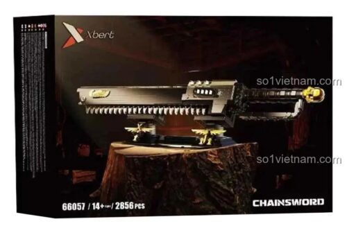 Hộp bộ lắp ghép Kiếm Xích Warhammer 40K Xbert 66057, đồ chơi mô hình vũ khí Chainsword 2856 chi tiết, giá rẻ cho con trai 14 tuổi.