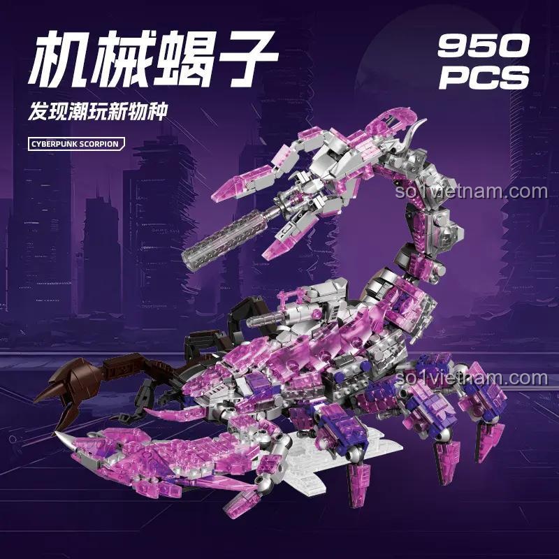 Hộp bộ lắp ghép Bọ Cạp Cyberpunk Xbert 66110, 950 mảnh ghép, đồ chơi mô hình cho bé trai 8 tuổi, giá trị cao