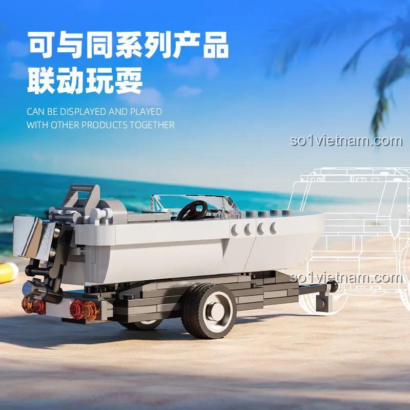 Bộ lắp ghép Xe Tải Chở Thuyền Máy Xbert 66115 có thể kết hợp với các sản phẩm cùng dòng, đồ chơi xây dựng xe tải chở thuyền máy tương thích LEGO®, cho bé trai 14 tuổi, giá tốt