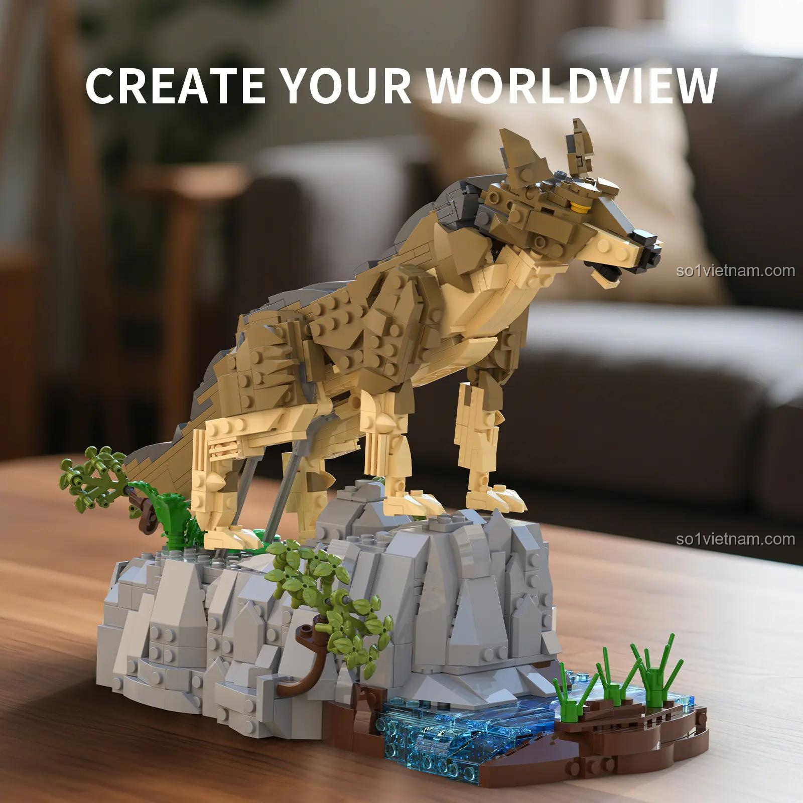 Xbert 66131 Mô hình Sói Hoang, mô hình trưng bày giá tốt, đồ chơi xếp hình Xbert cho con trai 8 tuổi.