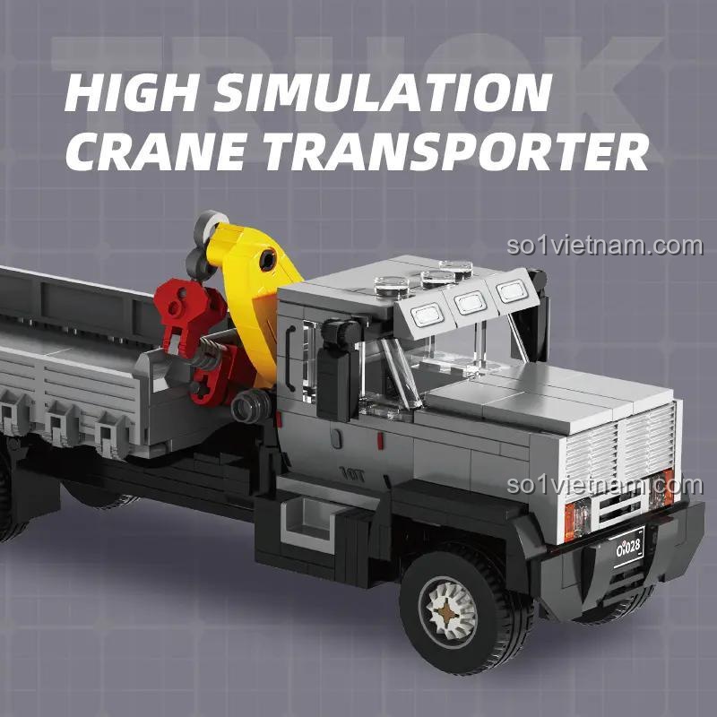Xe tải chở hàng cổ điển Xbert 66023 mô phỏng, đồ chơi xây dựng cho bé trai 14 tuổi, cần cẩu linh hoạt