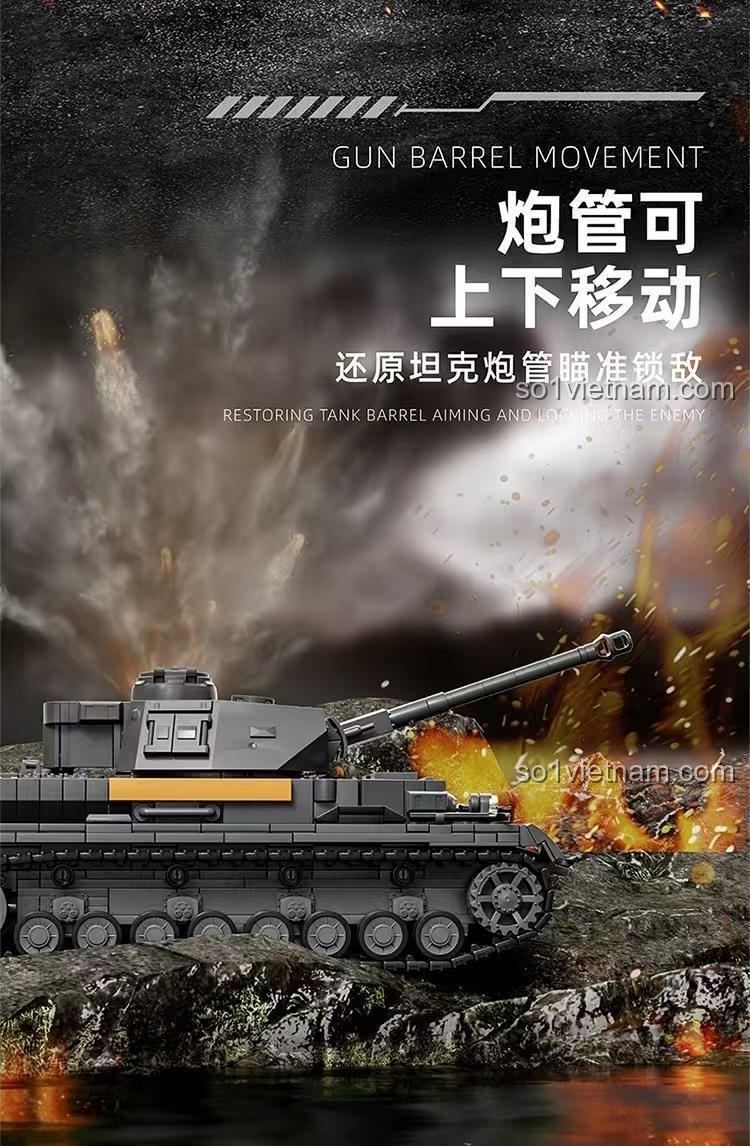 Xe tăng Panzer IV Ausf. F2 nâng hạ pháo 12GO 97003