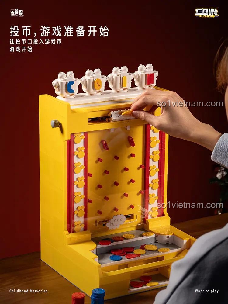 Chi tiết xu Máy Đẩy Xu Điện Tử 小角度 JD044, bộ lắp ghép máy game thùng, đồ chơi sáng tạo cho bé trai 14 tuổi, giá tốt