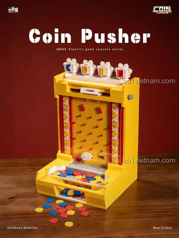 Máy Đẩy Xu Điện Tử 小角度 JD044 trong không gian sống, bộ đồ chơi máy game thùng, đồ chơi phát triển trí tuệ cho bé trai 14 tuổi, giá tốt