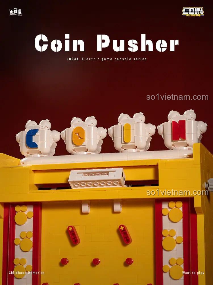 Chi tiết đỉnh Máy Đẩy Xu Điện Tử 小角度 JD044, bộ lắp ghép máy game thùng, đồ chơi phát triển trí tuệ cho bé trai 14 tuổi, giá tốt