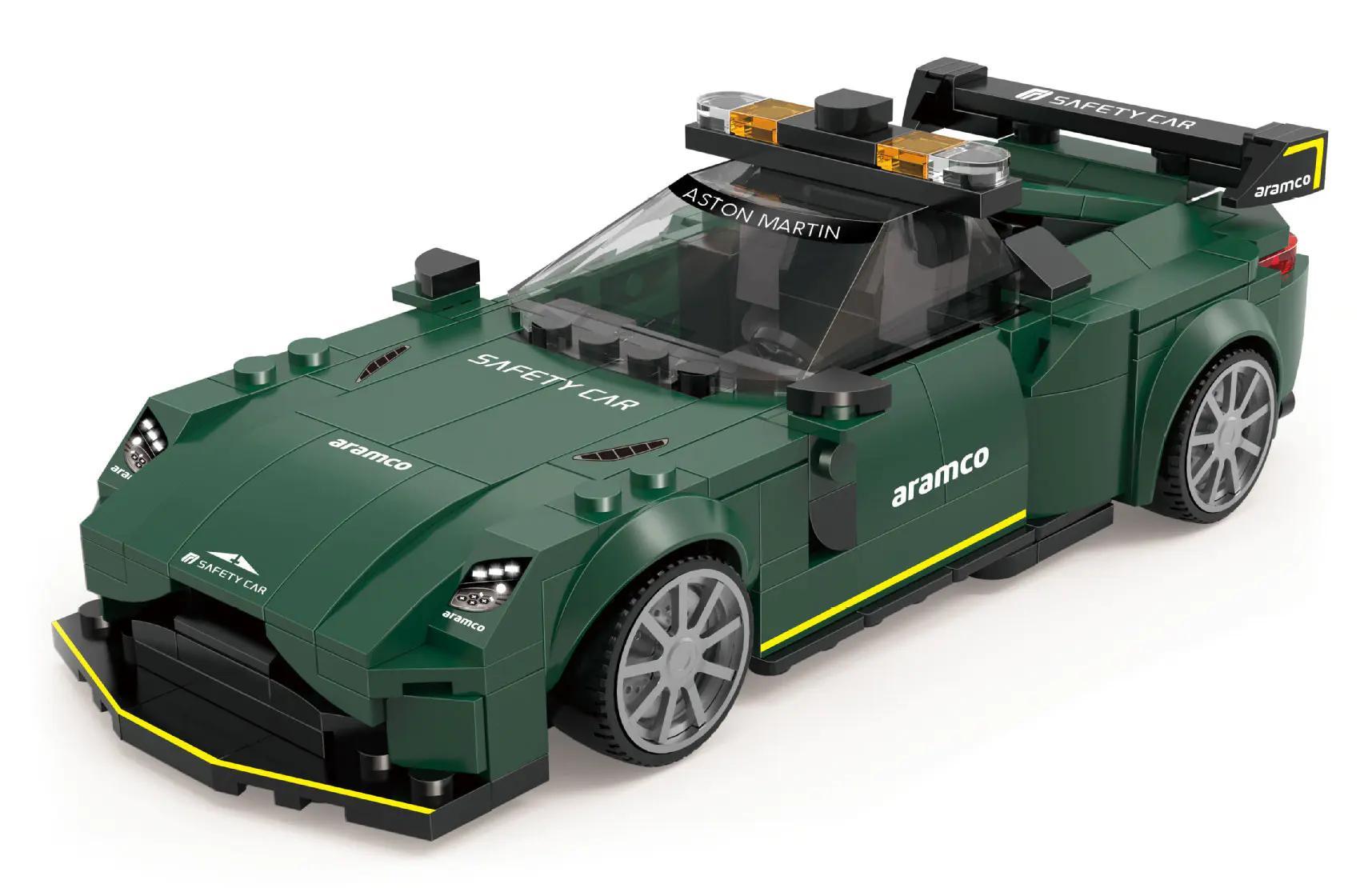Mô hình xe đua Aston Martin JD059 màu xanh lá, bộ lắp ghép xe hơi STEM cho bé 6 tuổi, đồ chơi lắp ráp tốc độ đỉnh cao