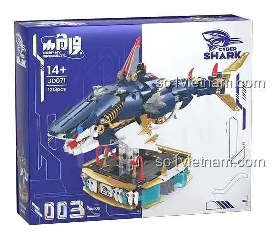 Hộp sản phẩm Cá Mập Cyber JD071, bộ lắp ghép Cá Mập Cyber, đồ chơi xây dựng Cá Mập Cyber, đồ chơi cho bé 14 tuổi