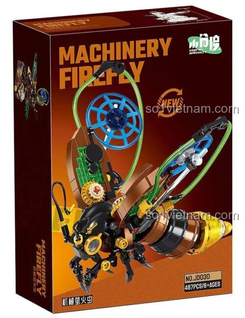 Bộ lắp ghép Cơ Khí Đom Đóm 小角度 JD030, Đom Đóm Steampunk, 487 mảnh, Đồ chơi mô hình Steampunk cho bé 6 tuổi