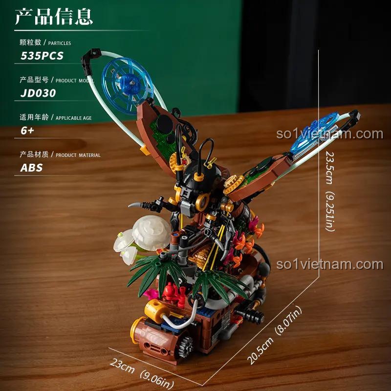 Mô hình Cơ Khí Đom Đóm 小角度 JD030, Đom Đóm Steampunk, 487 mảnh, Kích thước mô hình 23x20.5x23.5cm, Đồ chơi mô hình Steampunk cho bé 6 tuổi