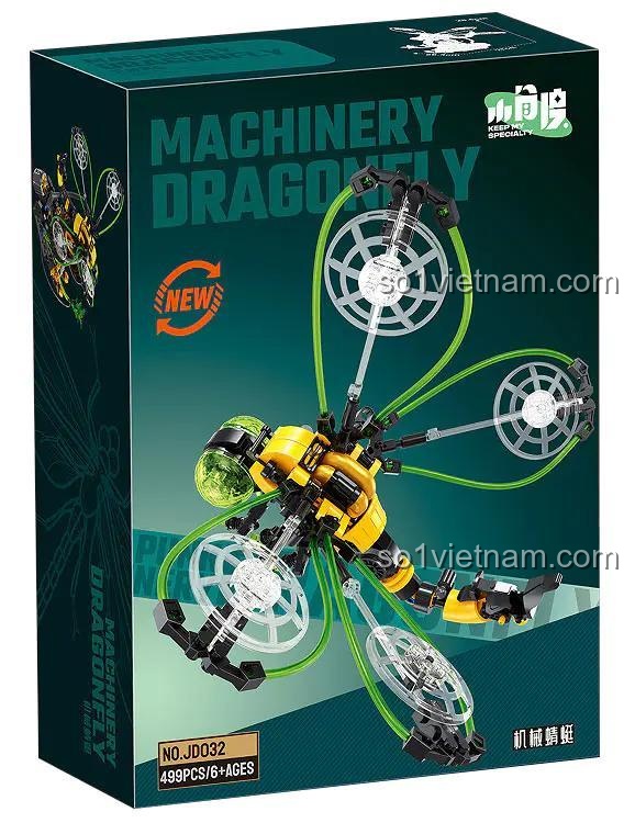 Bộ lắp ghép Cơ khí Chuồn Chuồn 小角度 JD032, mô hình Chuồn Chuồn Steampunk độc đáo, 499 chi tiết, phù hợp cho bé trai 6 tuổi, giá tốt