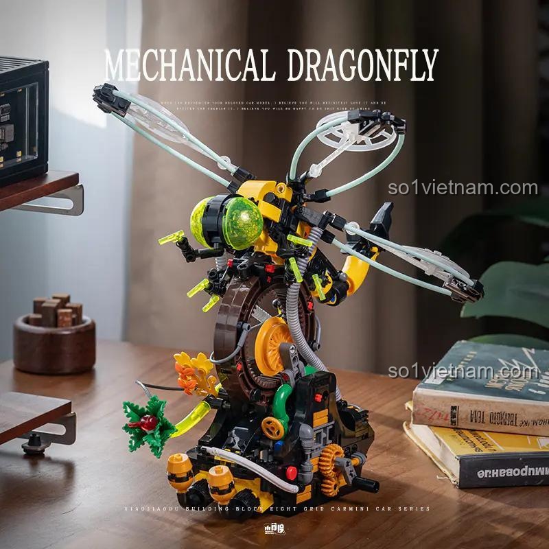 Mô hình Cơ khí Chuồn Chuồn 小角度 JD032 sau khi lắp ráp, chi tiết cánh sau độc đáo, 499 chi tiết, phù hợp cho bé trai 6 tuổi, giá tốt