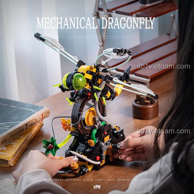 Mô hình Cơ khí Chuồn Chuồn 小角度 JD032 sau khi lắp ráp, chi tiết cánh độc đáo, 499 chi tiết, phù hợp cho bé trai 6 tuổi, giá tốt