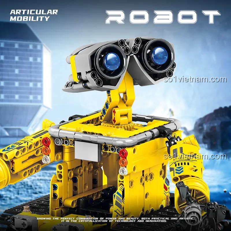 Chi tiết đầu của đồ chơi lắp ráp Robot Lập trình WALL-E XiaoJiaoDu JD043, chất lượng cao, khớp nối linh hoạt