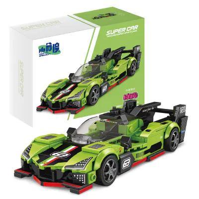 Bộ lắp ghép siêu xe Lamborghini SC63 Le Mans JD063 màu xanh lá, đen, đỏ, trắng cho bé trai 6 tuổi, mô hình xe đua tốc độ cao, chi tiết tinh xảo, chất liệu nhựa ABS cao cấp, giá tốt
