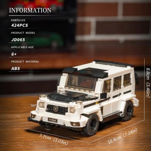 Bộ lắp ghép Xe Jeep Địa Hình "Đại G" Xiaojiaodu JD065, xe địa hình màu trắng đen, chi tiết cao, tương thích LEGO®, cho bé 6 tuổi