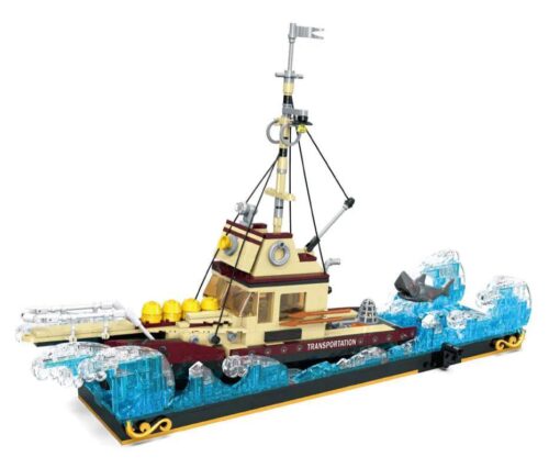Bộ lắp ghép tàu chở hàng và cá mập tấn công Shark Attack! JD074, 1109 mảnh, độ tuổi 8+, có cơ chế cá mập tấn công tàu