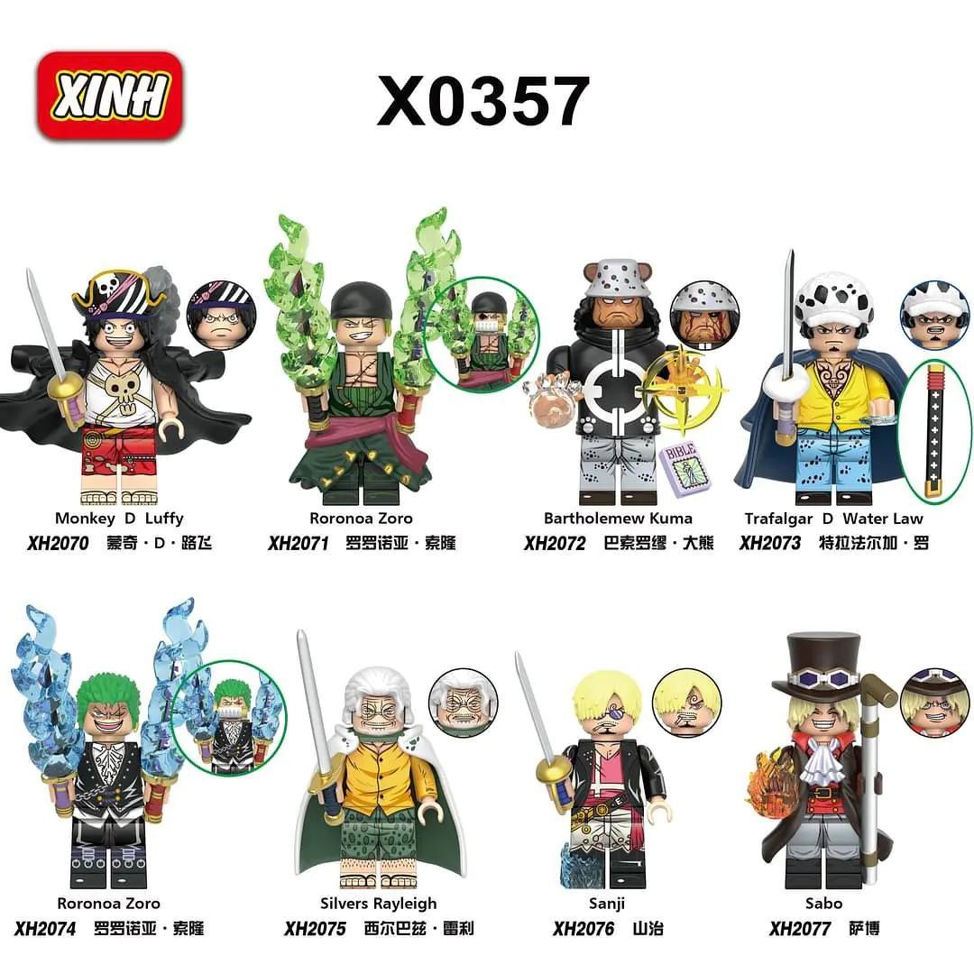 Bộ đồ chơi XINH X0357 Minifigures One Piece chất lượng cao, giá tốt cho bé trai 8 tuổi, tái hiện hành trình hải tặc.