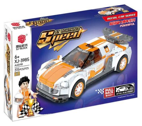 Hộp sản phẩm bộ đồ chơi Siêu xe Audi R8 XJ-3985D