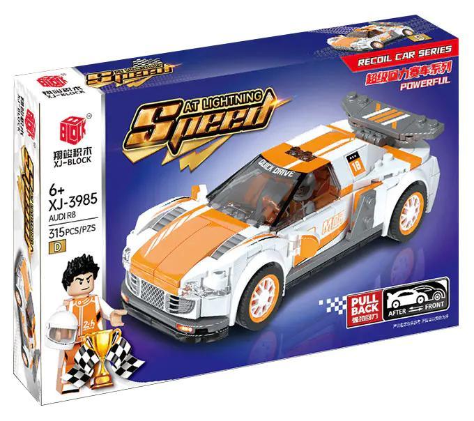 Hộp sản phẩm bộ đồ chơi Siêu xe Audi R8 XJ-3985D