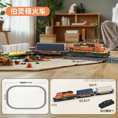 Mô hình tàu hỏa Burlington XMORK 025113 sau khi lắp ráp