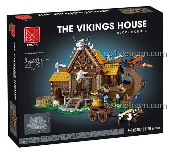 Hộp sản phẩm XMORK 033051 Ngôi Nhà Viking, đồ chơi mô hình chất lượng, giá tiết kiệm cho bé trai 6 tuổi