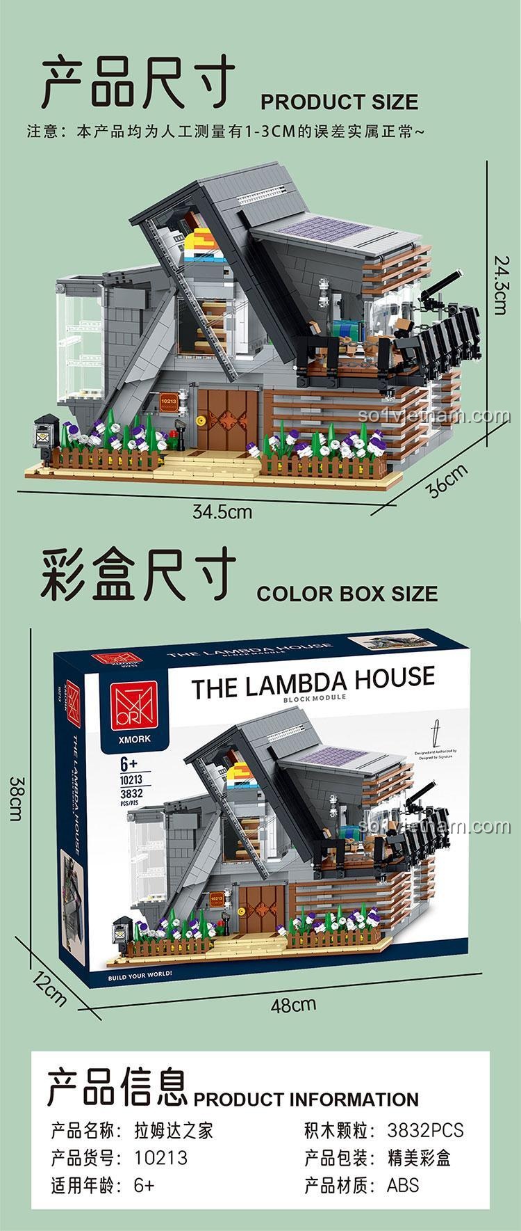 Chi tiết nội thất các tầng của Ngôi nhà Lambda XMORK 10213, cho thấy sự phong phú và đa dạng của các phòng chức năng.