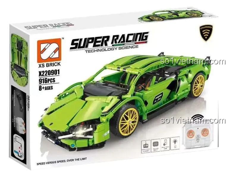 Mô hình xe Lamborghini Centenario Xanh Lá XS Brick X220901 - Cận cảnh