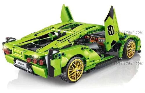 Mô hình xe Lamborghini Centenario Xanh Lá XS Brick X220901 - Đuôi xe