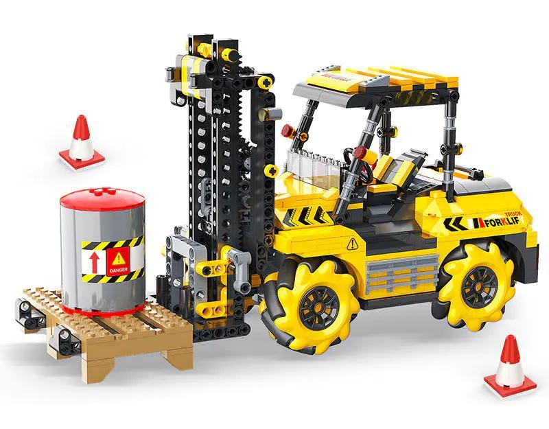 Xe nâng lập trình điều khiển từ xa Xuan Kong BC-12, bộ lắp ghép xe nâng công trình, đồ chơi STEM cho bé trai 6 tuổi, có bánh xe Macnam và khả năng lập trình