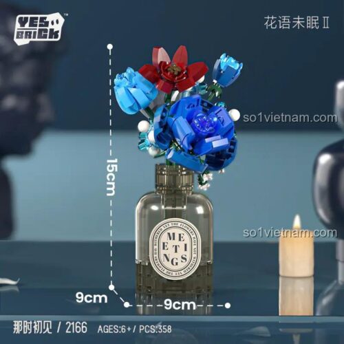 đồ chơi mô hình Mô hình hoa Yes! Brick 2166, thể hiện kích thước 9x9x15cm, phù hợp bé gái 6 tuổi, chất lượng cao