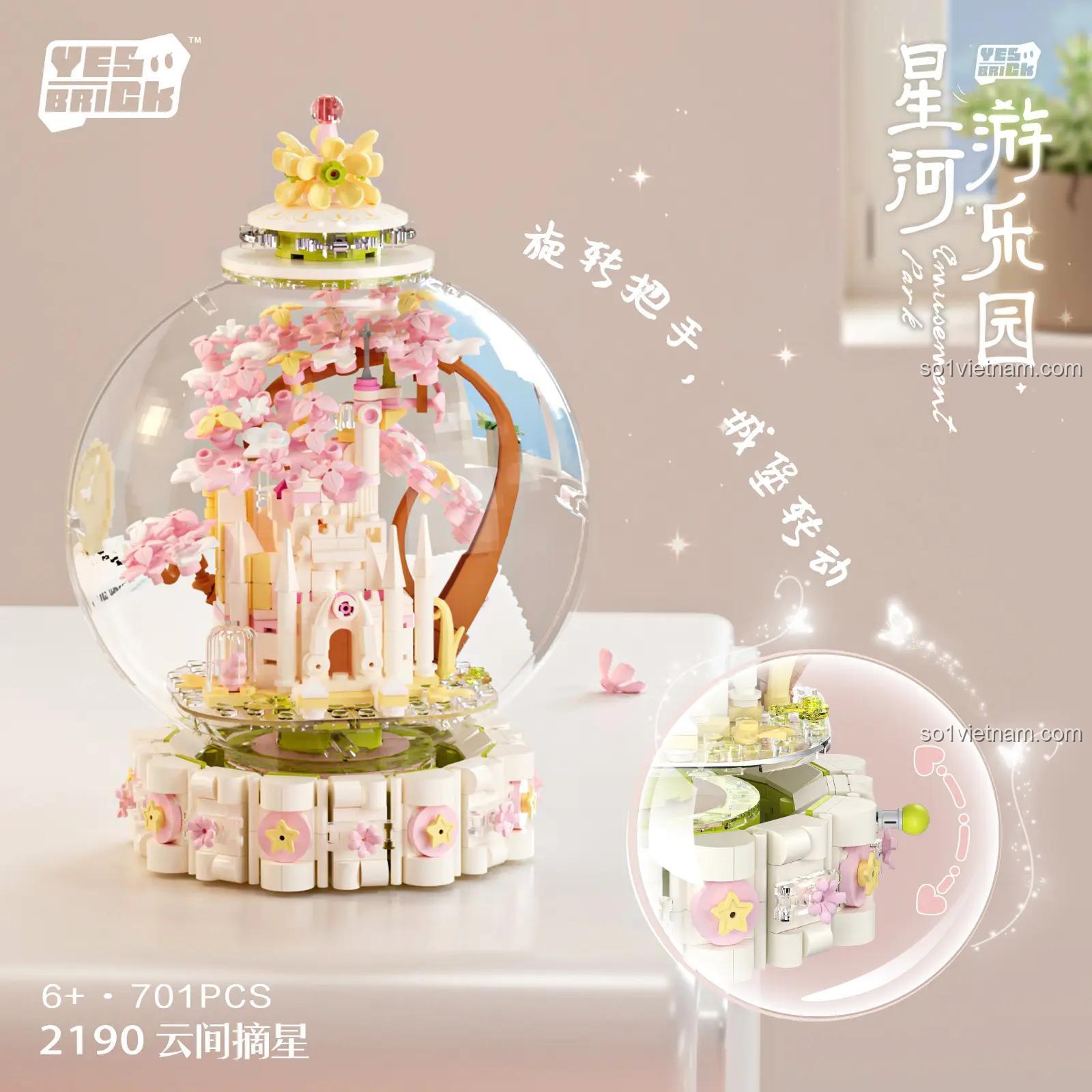 Mô hình lắp ráp YES BRICK 2190 Ngôi nhà mơ ước trong quả cầu pha lê