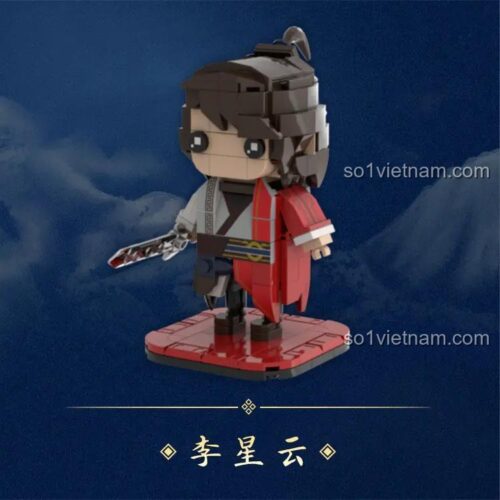 Mô hình lắp ráp nhân vật Lý Tinh Vân từ bộ Họa Giang Hồ YJ-BLR-6IN1 của YJ Bricks, chi tiết sắc sảo.
