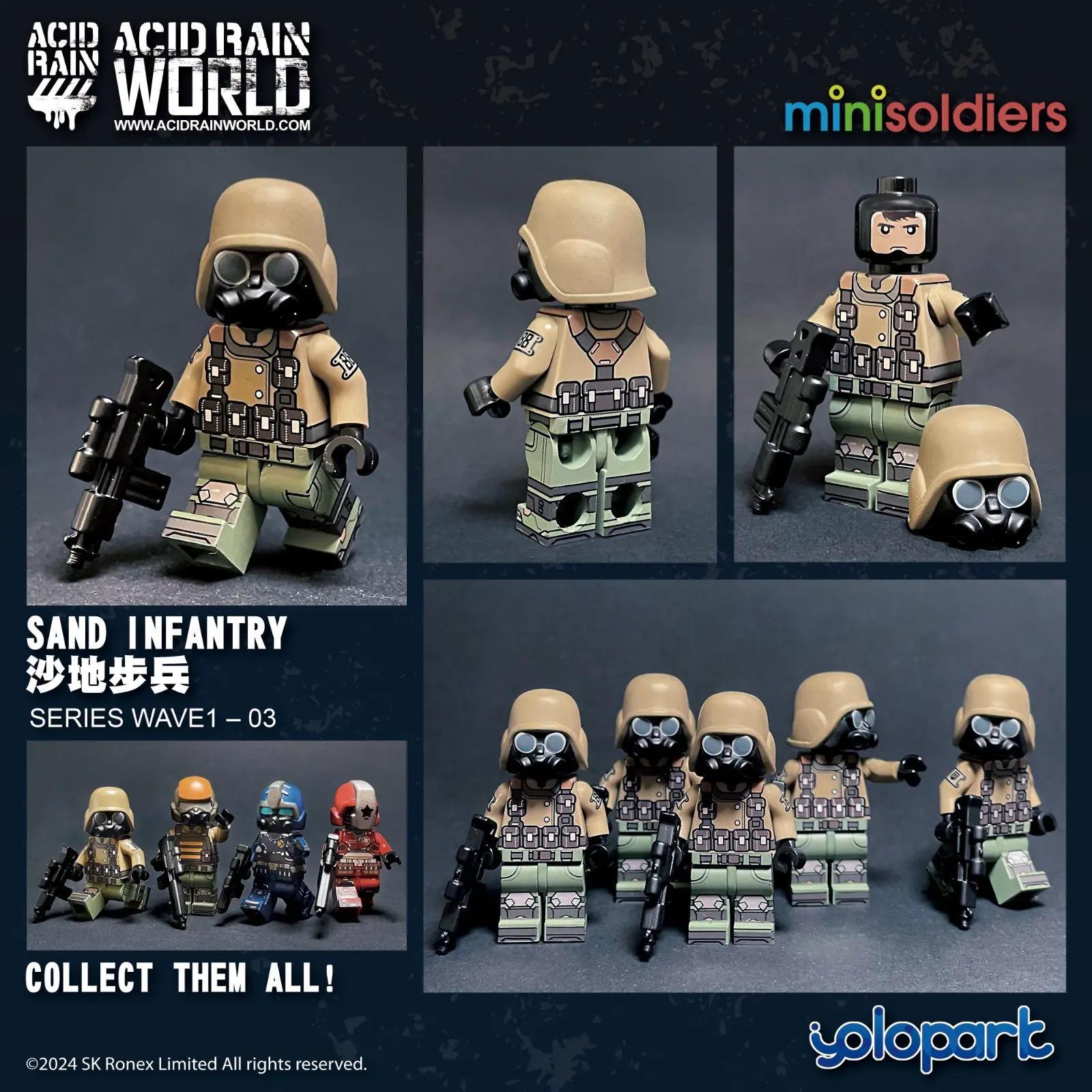 Minifigures Yolopark 【未知】SandInfantry - Chiến binh sa mạc, Nhân vật hành động lính, Bộ lắp ghép, Độ tuổi 14+, Giá tốt