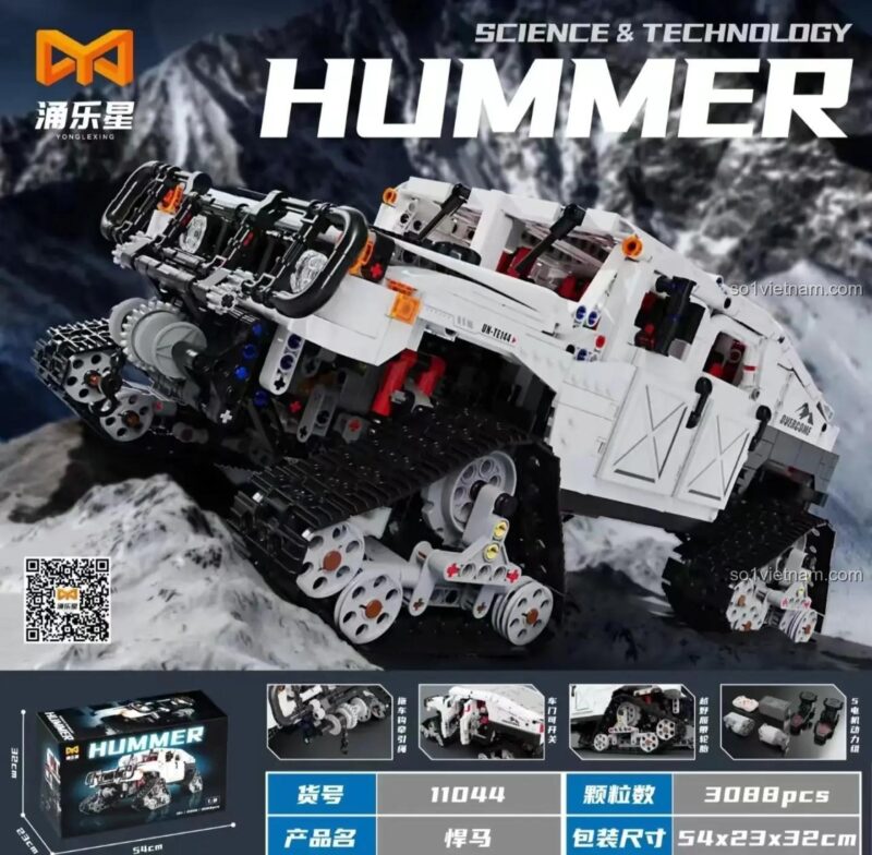 Chi tiết bộ lắp ghép Xe Hummer Bánh Xích Yongle Xing 11044