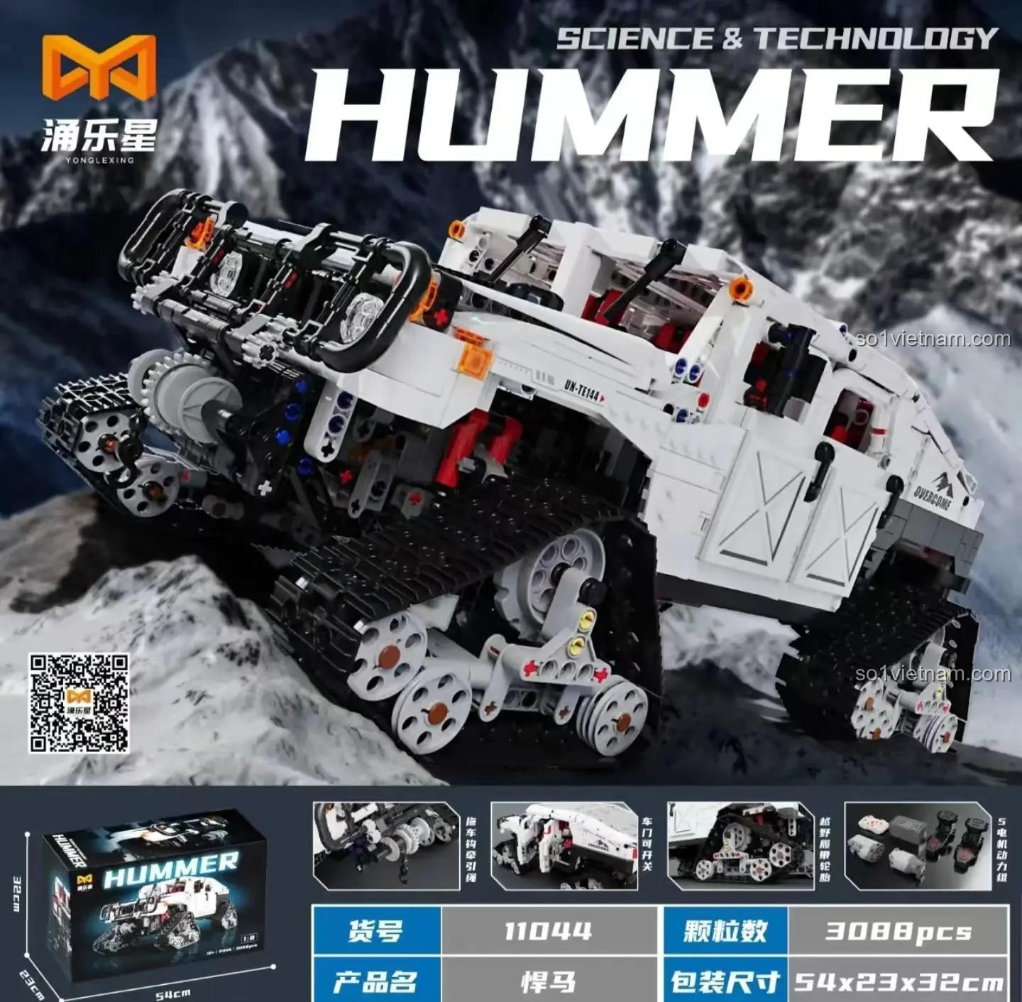 Chi tiết bộ lắp ghép Xe Hummer Bánh Xích Yongle Xing 11044