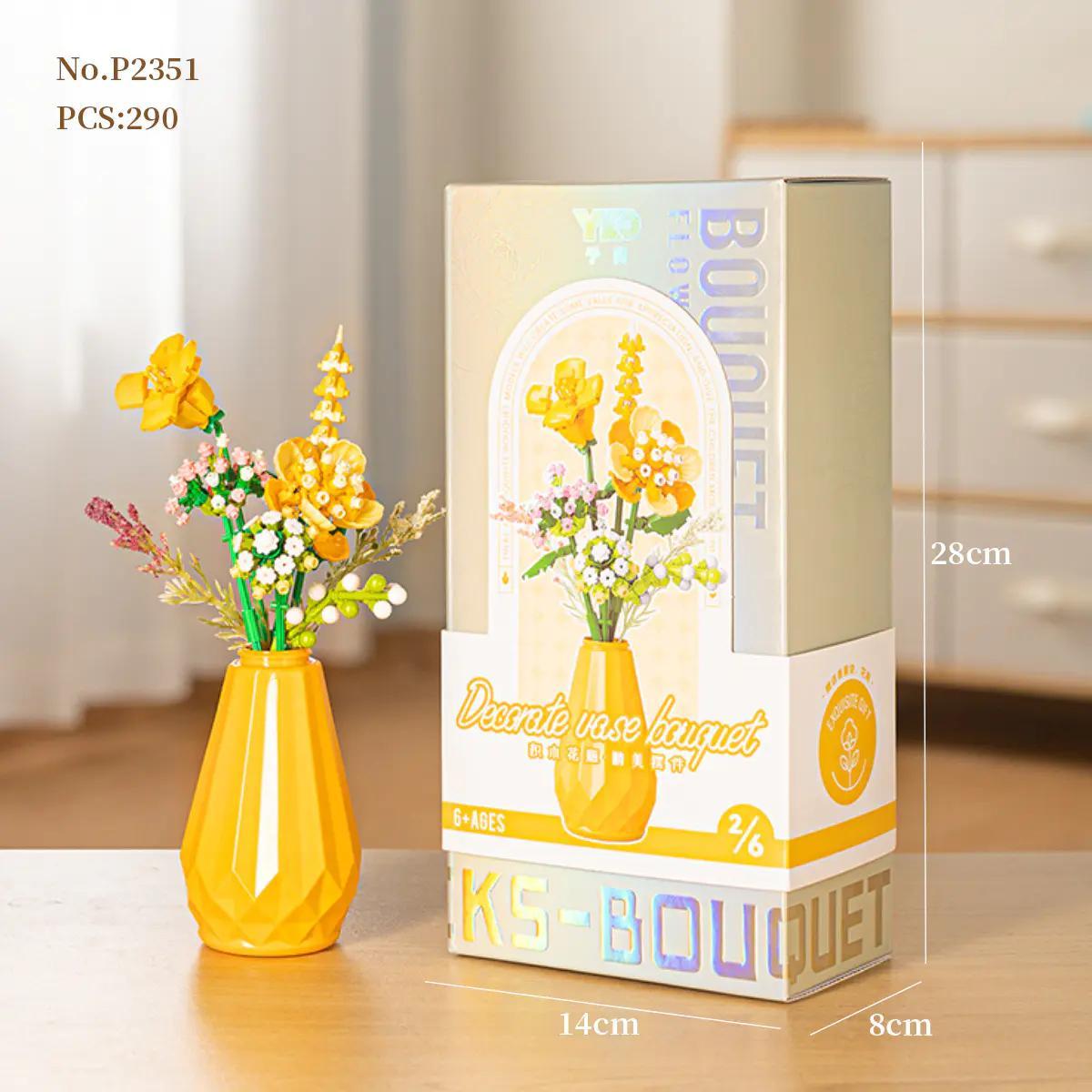 Bộ lắp ghép Yuga P2351 Bình hoa lắp ghép trang trí, đồ chơi mô hình cho bé gái 6 tuổi, giá tốt.